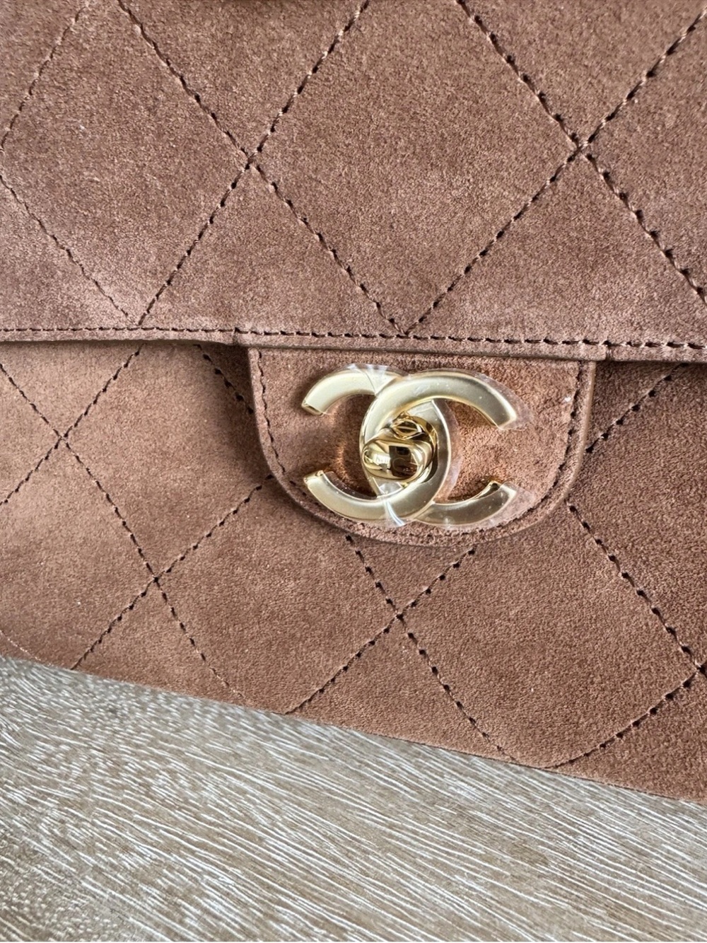 CHANEL Souplissimo Suede Quilted Shoulder Bag in Brown with Gold Hardware - Picture 8 of 8